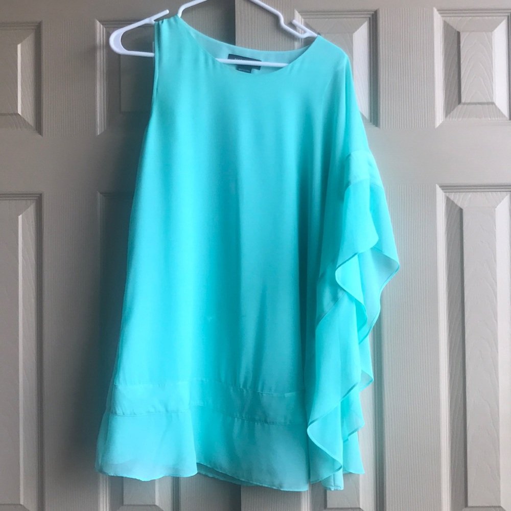 Mint dress/one shoulder